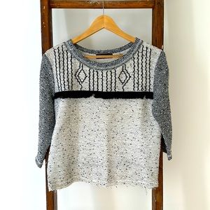 Sanctuary Clothing Raw Hem Embroidered Crop Sweater